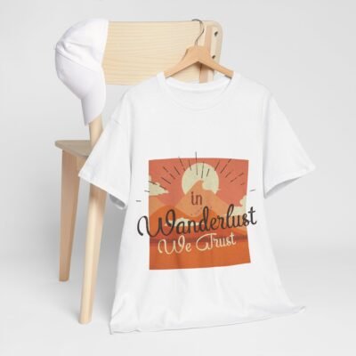 Unisex Heavy Cotton Tee with Wanderlust Theme - Image 3