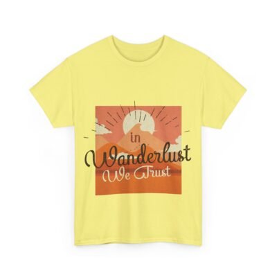Unisex Heavy Cotton Tee with Wanderlust Theme - Image 8