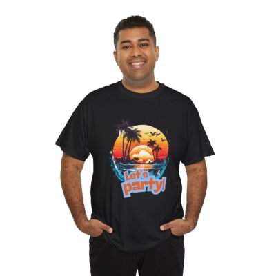 Unisex Heavy Cotton Tee - Let's party theme for casual wear - Image 13