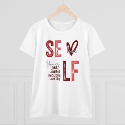 Women's Midweight Cotton Tee - Self Love Theme - Image 3
