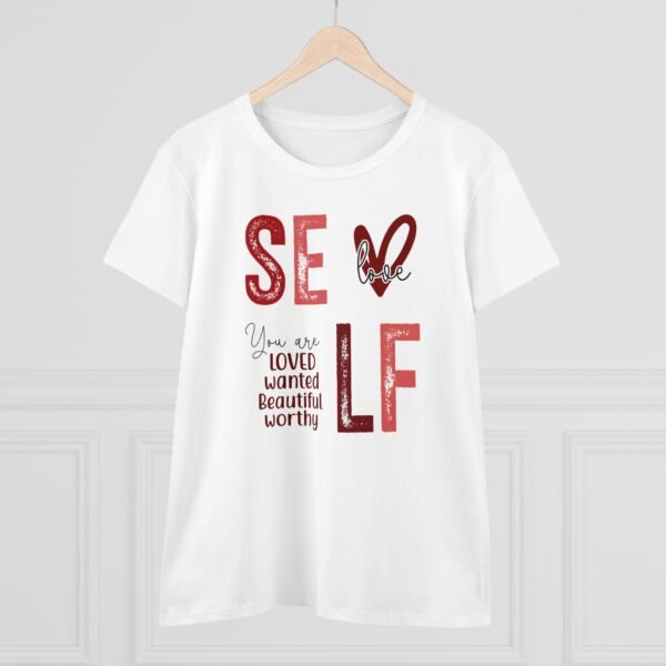 Women's Midweight Cotton Tee - Self Love Theme - Image 3