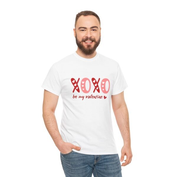 Valentine's Day Unisex Heavy Cotton Tee - 'XOXO Be My Valentine' - Image 4