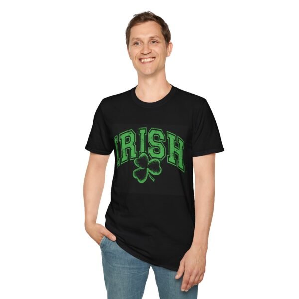 St. Patrick's Day Irish Unisex Softstyle T-Shirt with Shamrock Design - Image 4