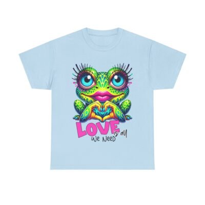 Colorful Frog Love Unisex Heavy Cotton Tee - Image 9