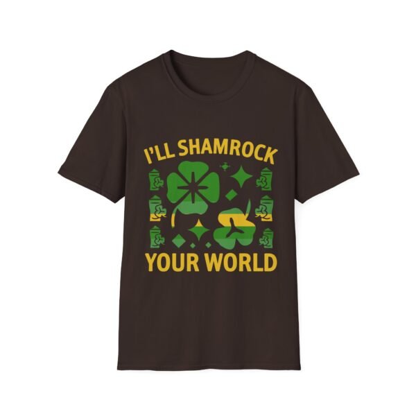 St. Patrick's Day Unisex Softstyle T-Shirt - "I'll Shamrock Your World" - Image 11