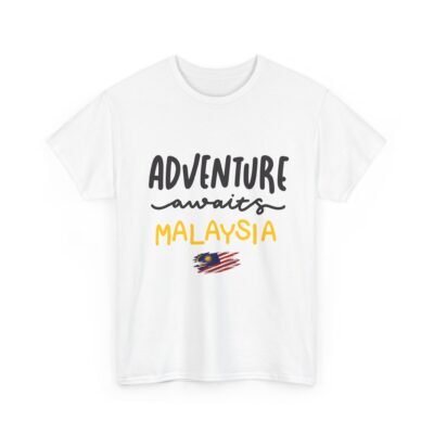Adventure Awaits Malaysia Unisex Heavy Cotton Tee - Perfect for Travel Lovers - Image 3