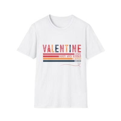 Unisex Softstyle T-Shirt - Valentine Hugs and Kisses Design - Image 2