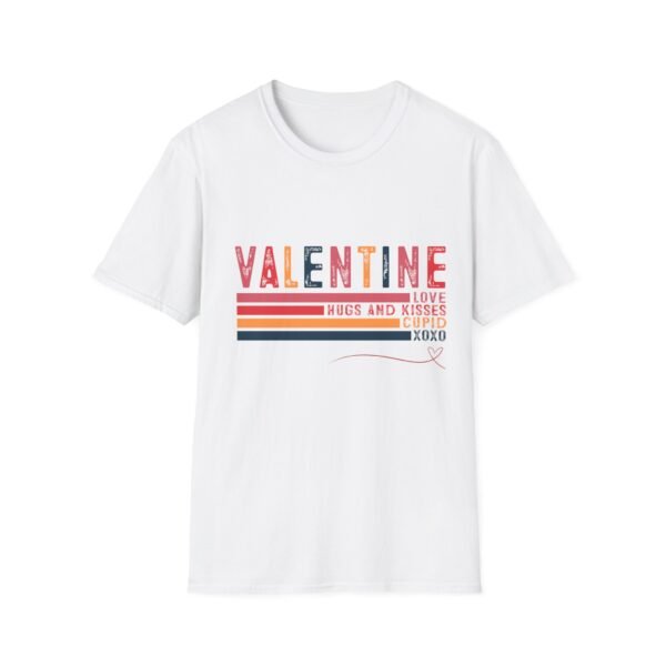 Unisex Softstyle T-Shirt - Valentine Hugs and Kisses Design - Image 2