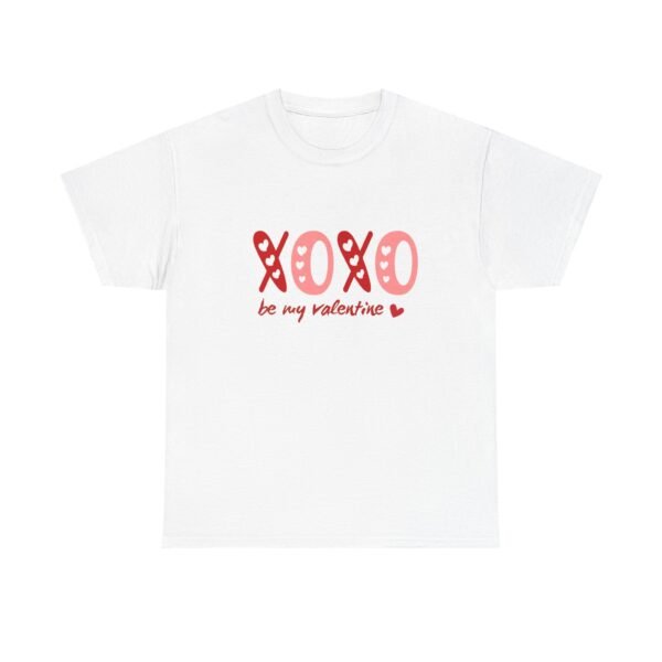 Valentine's Day Unisex Heavy Cotton Tee - 'XOXO Be My Valentine' - Image 2