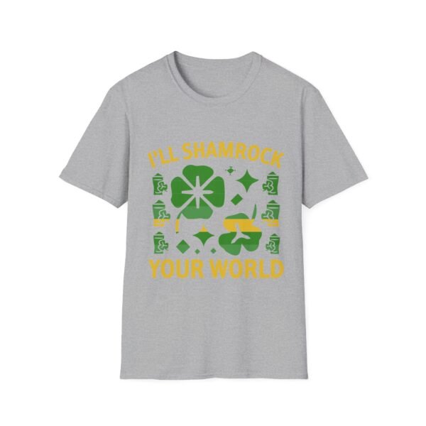 St. Patrick's Day Unisex Softstyle T-Shirt - "I'll Shamrock Your World" - Image 7