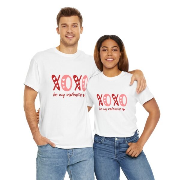 Valentine's Day Unisex Heavy Cotton Tee - 'XOXO Be My Valentine' - Image 6