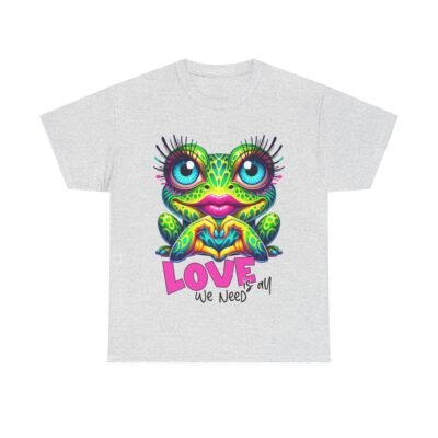 Colorful Frog Love Unisex Heavy Cotton Tee - Image 5