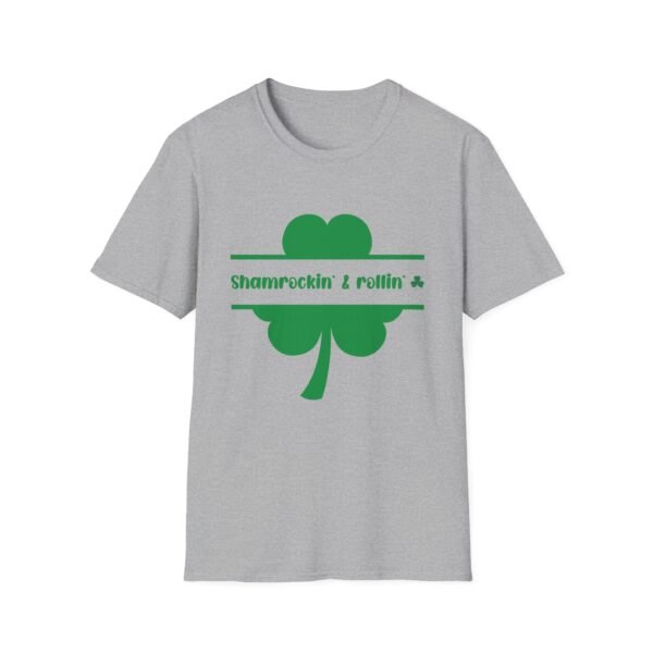 Shamrock & Rollin Unisex T-Shirt - Funny St Patricks Day Message - Image 6