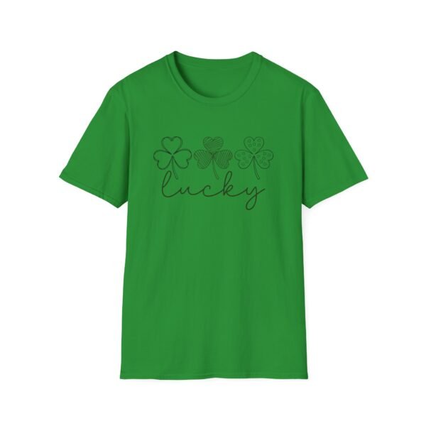 Lucky Clover Unisex Softstyle T-Shirt - Perfect for St. Patrick's Day, Gift for Friends, Everyday Wear, Casual Style, Eco-Friendly Fashion - Image 9