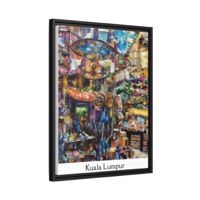 Vibrant Market Scene Canvas Art - Colorful Framed Print for Home Decor - Image 10