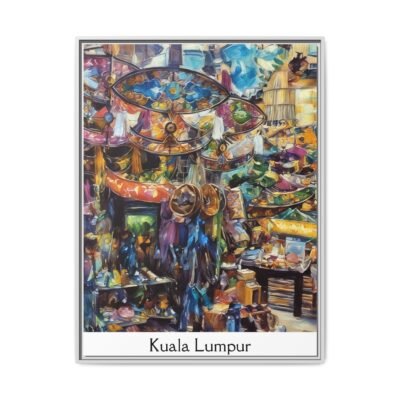 Vibrant Market Scene Canvas Art - Colorful Framed Print for Home Decor - Image 57