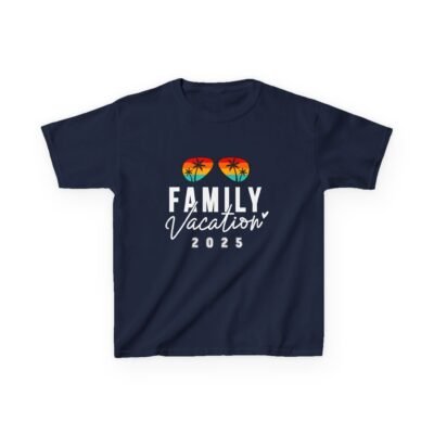 Retro Sunglasses Kids Heavy Cotton Tee - Summer Vibes, Perfect for Beach Days - Family Vacations - Image 17
