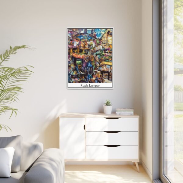 Vibrant Market Scene Canvas Art - Colorful Framed Print for Home Decor - Image 59