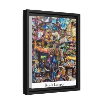 Vibrant Market Scene Canvas Art - Colorful Framed Print for Home Decor - Image 2