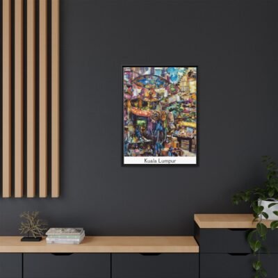 Vibrant Market Scene Canvas Art - Colorful Framed Print for Home Decor - Image 16