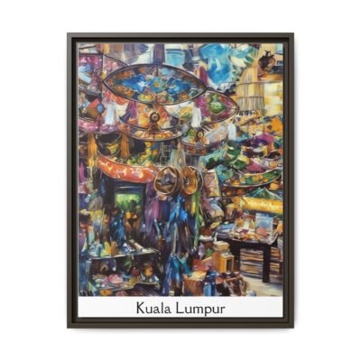 Vibrant Market Scene Canvas Art - Colorful Framed Print for Home Decor - Image 37