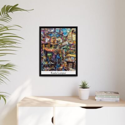 Vibrant Market Scene Canvas Art - Colorful Framed Print for Home Decor - Image 11