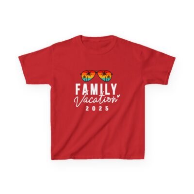 Retro Sunglasses Kids Heavy Cotton Tee - Summer Vibes, Perfect for Beach Days - Family Vacations - Image 25