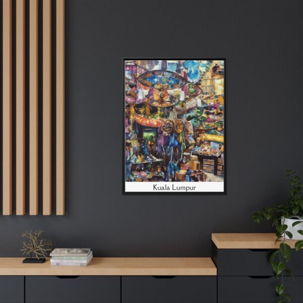 Vibrant Market Scene Canvas Art - Colorful Framed Print for Home Decor - Image 20