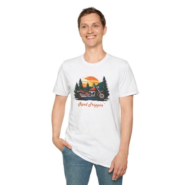 Motorbike Roadtrip Unisex T-Shirt - Adventure Travellers and Roadtrippers Theme - Image 4