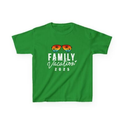 Retro Sunglasses Kids Heavy Cotton Tee - Summer Vibes, Perfect for Beach Days - Family Vacations - Image 9