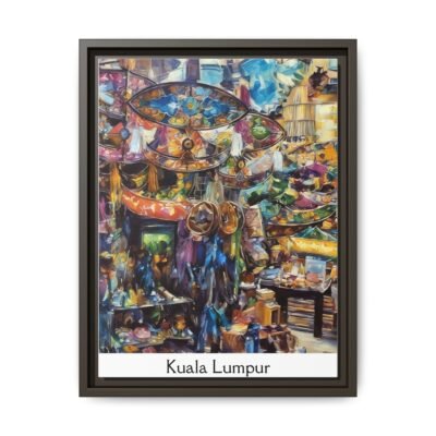Vibrant Market Scene Canvas Art - Colorful Framed Print for Home Decor - Image 29