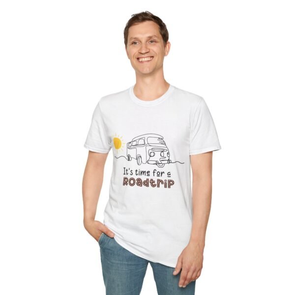 "It's Time for a Roadtrip" Unisex Softstyle T-Shirt - Perfect for Adventure Lovers! - Image 3