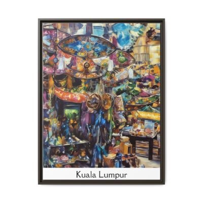 Vibrant Market Scene Canvas Art - Colorful Framed Print for Home Decor - Image 45