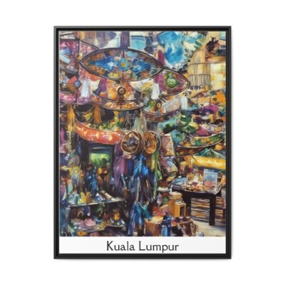 Vibrant Market Scene Canvas Art - Colorful Framed Print for Home Decor - Image 17