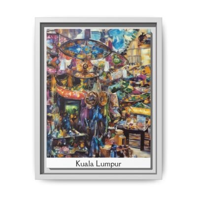 Vibrant Market Scene Canvas Art - Colorful Framed Print for Home Decor - Image 25