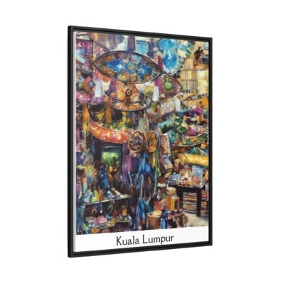 Vibrant Market Scene Canvas Art - Colorful Framed Print for Home Decor - Image 18