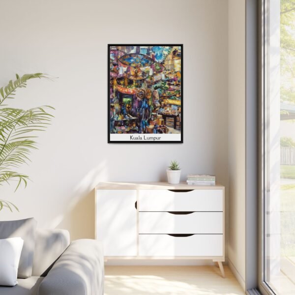 Vibrant Market Scene Canvas Art - Colorful Framed Print for Home Decor - Image 19