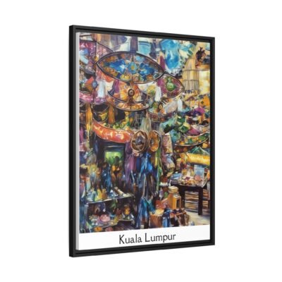 Vibrant Market Scene Canvas Art - Colorful Framed Print for Home Decor - Image 14