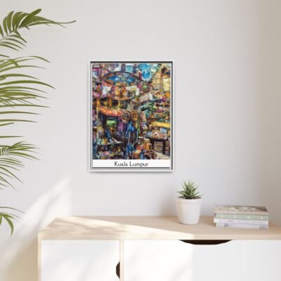 Vibrant Market Scene Canvas Art - Colorful Framed Print for Home Decor - Image 43