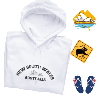 Australian Themed Hooded Sweatshirt - New South Wales Australia - Image 12