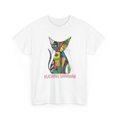 Colorful Cat Tee, Perfect for Cat Lovers, Kuching Sarawak Design, Gift for Pet Owners, Casual Wear, Animal Lovers Tee, Unique Graphic [...] - Image 2