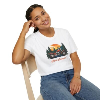 Motorbike Roadtrip Unisex T-Shirt - Adventure Travellers and Roadtrippers Theme - Image 6