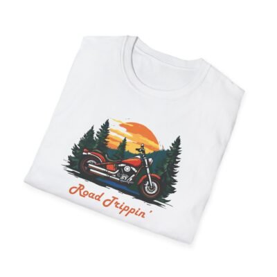 Motorbike Roadtrip Unisex T-Shirt - Adventure Travellers and Roadtrippers Theme - Image 3