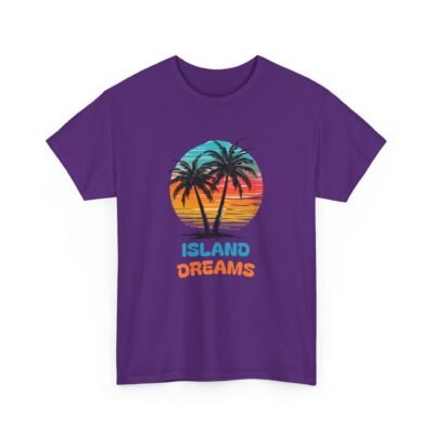 Island Dreams Unisex Heavy Cotton Tee, Summer Vibes Shirt, Casual Beach Wear, Gift for Travelers, Relaxed Weekend Tee - Image 55