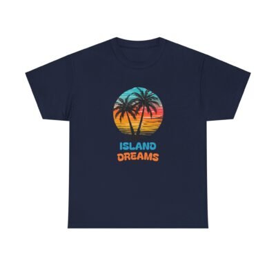 Island Dreams Unisex Heavy Cotton Tee, Summer Vibes Shirt, Casual Beach Wear, Gift for Travelers, Relaxed Weekend Tee - Image 49