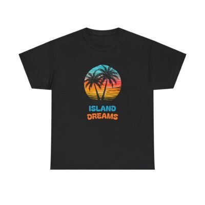 Island Dreams Unisex Heavy Cotton Tee, Summer Vibes Shirt, Casual Beach Wear, Gift for Travelers, Relaxed Weekend Tee - Image 17