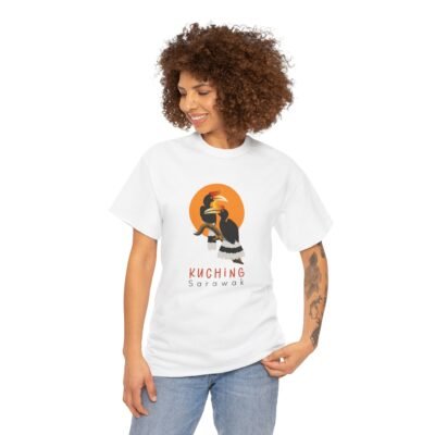 Kuching Sarawak Graphic Tee, Unisex Heavy Cotton Tee, Casual Wear, Travel Souvenir, Gift for Nature Lovers, Bird Lover Apparel