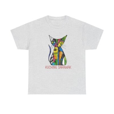 Colorful Cat Tee, Perfect for Cat Lovers, Kuching Sarawak Design, Gift for Pet Owners, Casual Wear, Animal Lovers Tee, Unique Graphic [...] - Image 10