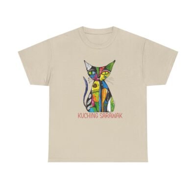 Colorful Cat Tee, Perfect for Cat Lovers, Kuching Sarawak Design, Gift for Pet Owners, Casual Wear, Animal Lovers Tee, Unique Graphic [...] - Image 14
