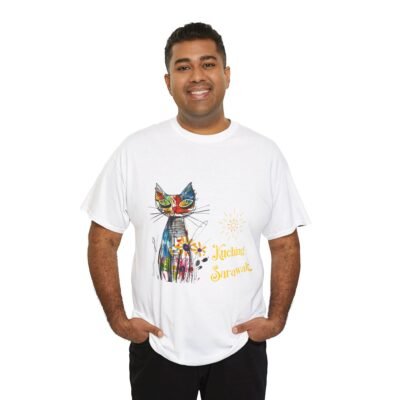 Kuching Sarawak Colour Cat Art Tee - Unisex Heavy Cotton for Cat City in Malaysia - Image 3